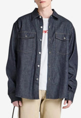 JW Anderson Logo Path Denim Overshirt Indigo DS0011_INDIGO