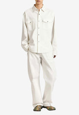 JW Anderson Logo Path Denim Overshirt White DS0011_WHITE