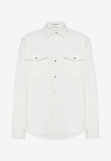 JW Anderson Logo Path Denim Overshirt White DS0011_WHITE