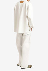 JW Anderson Logo Path Denim Overshirt White DS0011_WHITE
