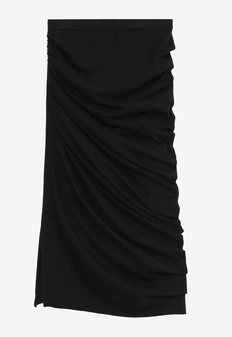 Rick Owens DRKSHDW Edfu Gathered Pencil Skirt Black DS01D1333_RN_09