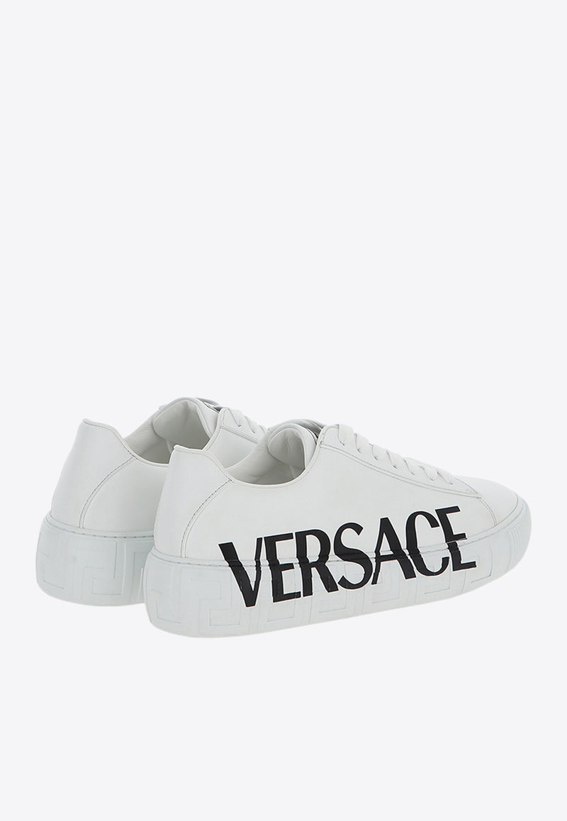 La Greca Sneakers with Logo Print Versace White DSU8404-DV51G-D0141