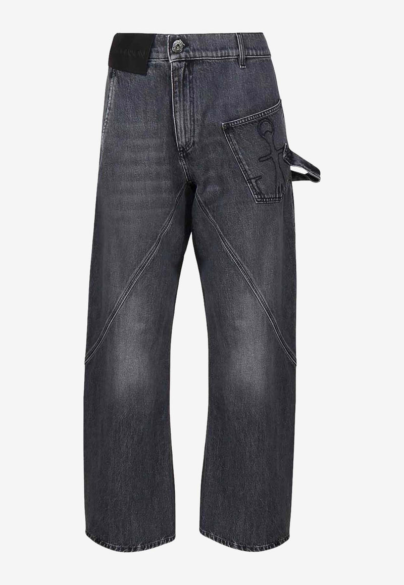 JW Anderson Twisted Workwear Washed Jeans Gray DT0068_PG1195_929