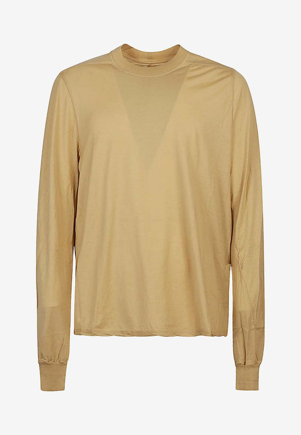 Rick Owens DRKSHDW Basic Long-Sleeved T-shirt Beige DU01D1279_BH_42