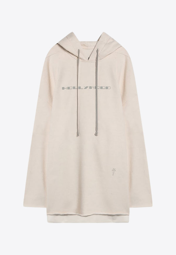 Rick Owens DRKSHDW Hollywood Oversized Logo Hoodie Ivory DU01E3280FNEP5P/Q_DARKS-2108