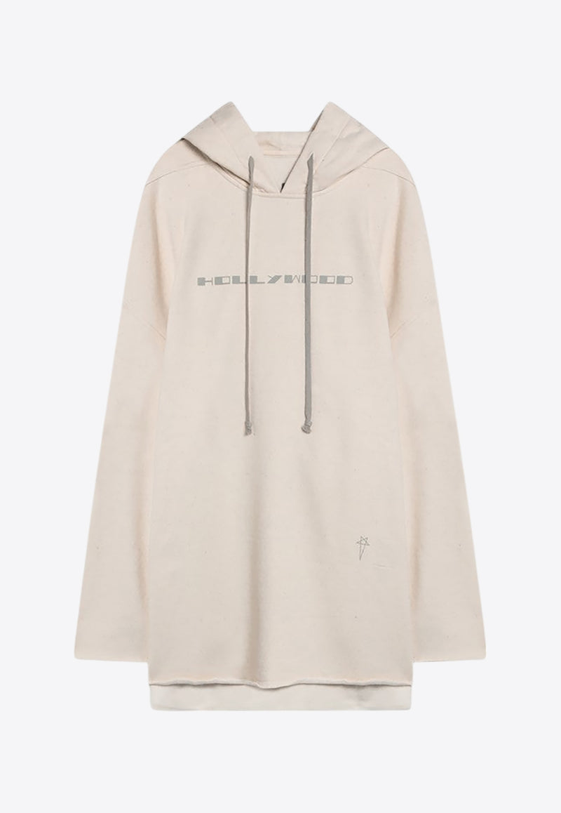 Rick Owens DRKSHDW Hollywood Oversized Logo Hoodie Ivory DU01E3280FNEP5P/Q_DARKS-2108