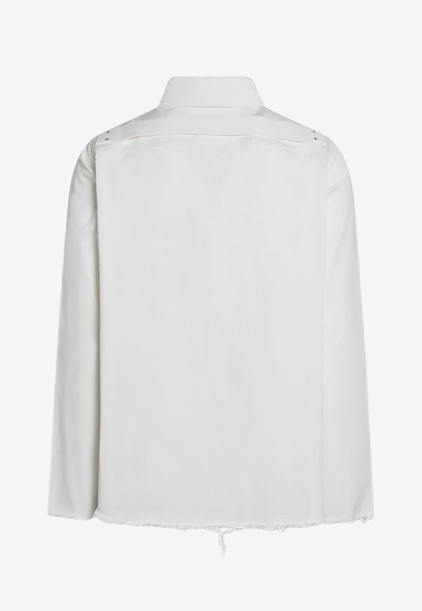 Rick Owens DRKSHDW Graphic Print Long-Sleeved Shirt White DU01E3755DMWEP1/Q_DARKS-110911