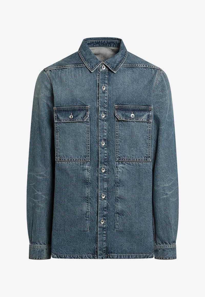 Rick Owens DRKSHDW Washed Denim Jacket Blue DU01E3755DWB/Q_DARKS-06