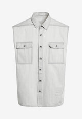 Rick Owens DRKSHDW Vintage-Effect Denim Vest White DU01F4764DMW/S_DARKS-51