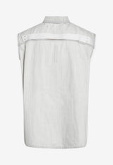 Rick Owens DRKSHDW Vintage-Effect Denim Vest White DU01F4764DMW/S_DARKS-51