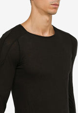 Rick Owens DRKSHDW Scarification Long-Sleeved T-shirt Black DU02C5262B/N_DARKS-09