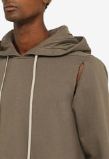 Rick Owens DRKSHDW Cut-Out Distressed Hooded Sweatshirt Beige DU02C5294F/N_DARKS-34
