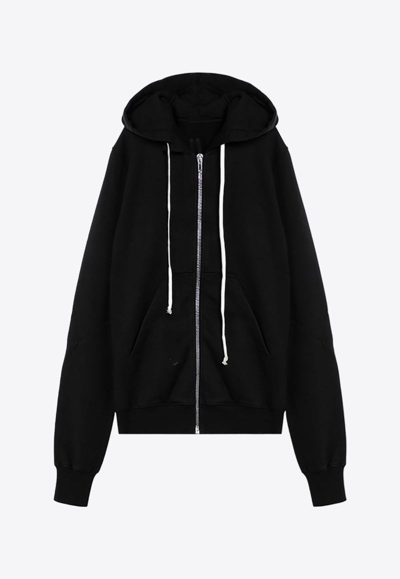 Rick Owens DRKSHDW Zip-Up Hooded Sweatshirt Black DU02D2276F/P_DARKS-09