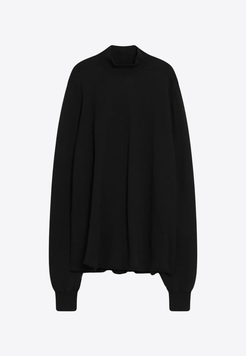 Rick Owens DRKSHDW Mock-Neck Sweatshirt with Open Back Black DU02E7263FSL/R_DARKS-09