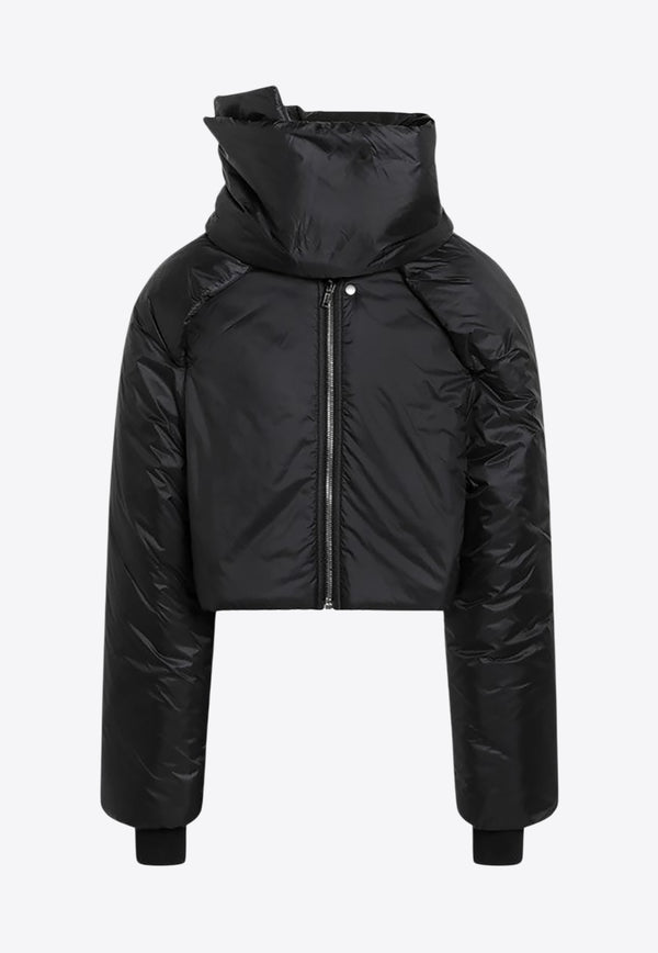 Rick Owens DRKSHDW Stand-Collar Cropped Puffer Jacket Black DU02E7777NP/R_DARKS-09