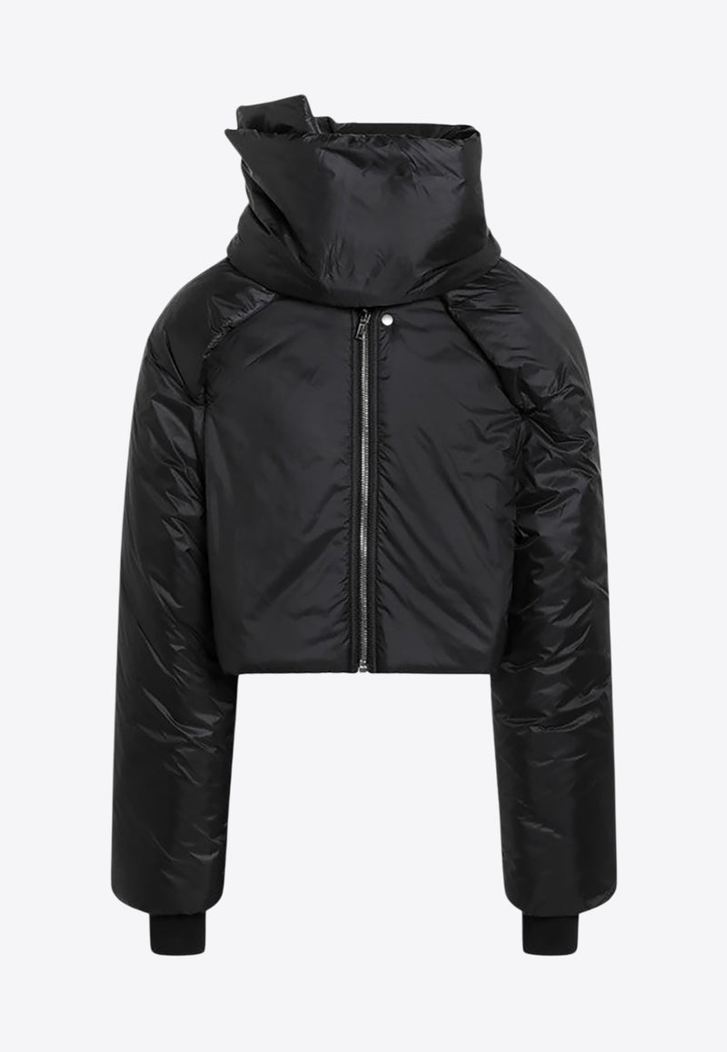 Rick Owens DRKSHDW Stand-Collar Cropped Puffer Jacket Black DU02E7777NP/R_DARKS-09