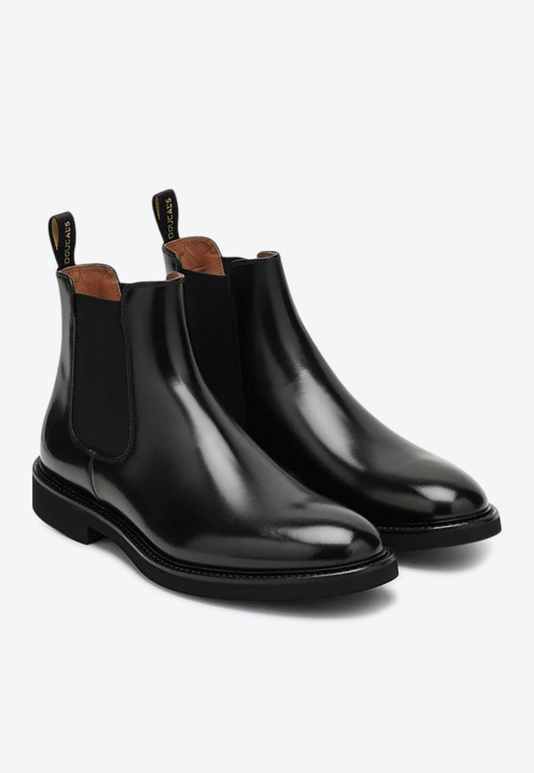 Doucal's Leather Ankle Boots Black DU1343GENOUF007/P_DOUCA-NN00