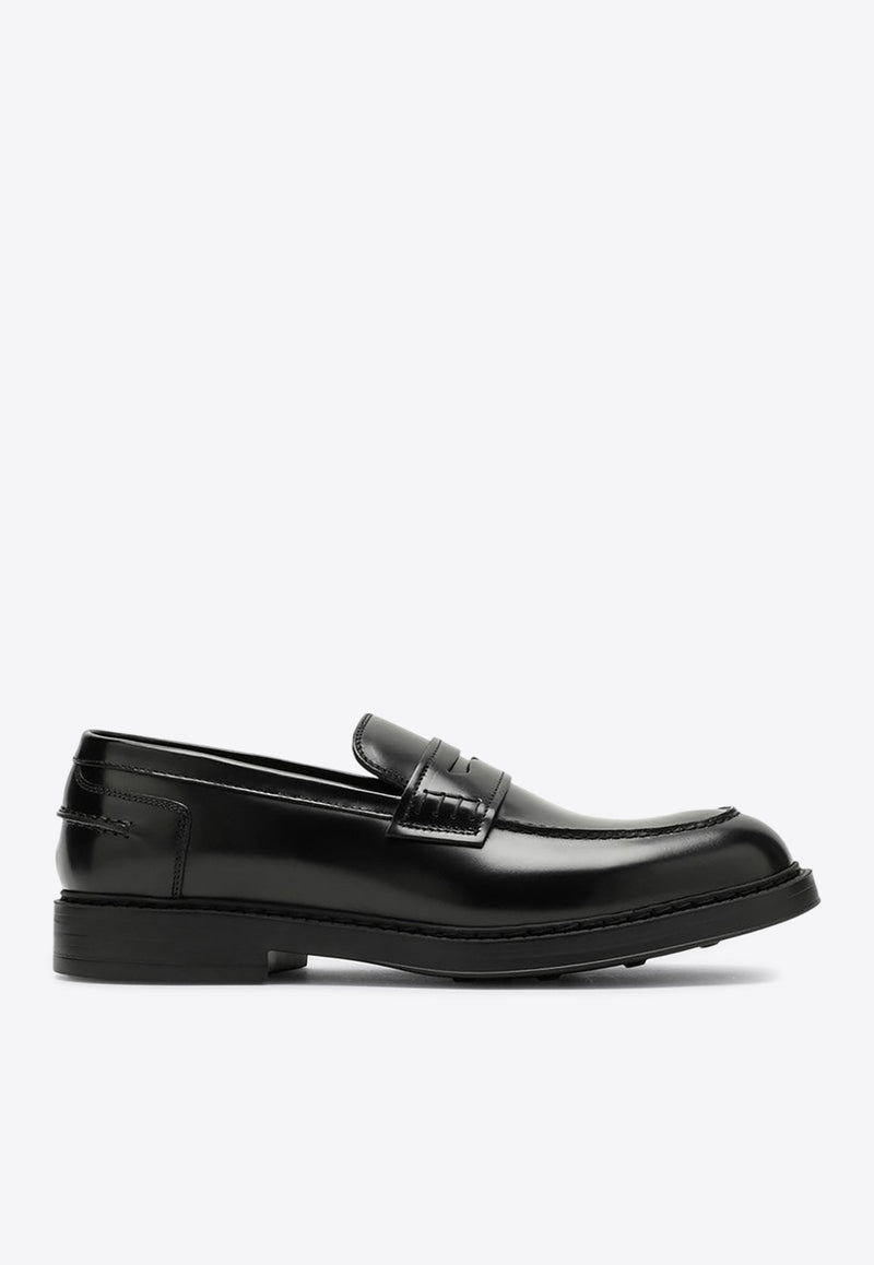 Doucal's Leather Penny Loafers Black DU2726BRUXUF007/P_DOUCA-NN00