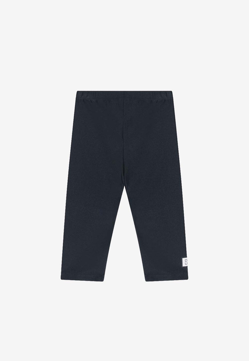 Douuod Kids Girls Logo Patch Leggings Black DW6A30-AJ0331/Q_DOUD-930