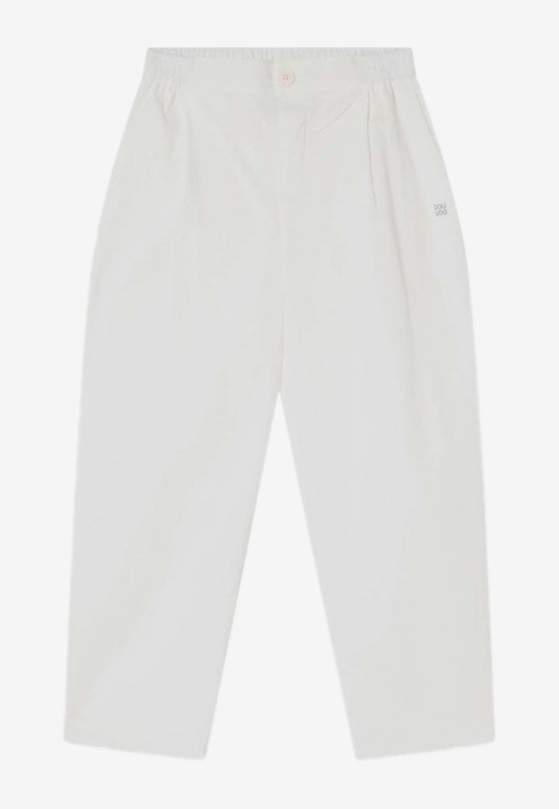 Douuod Kids Boys Logo Straight-Leg Pants White DW6P61-BP0522/Q_DOUD-101