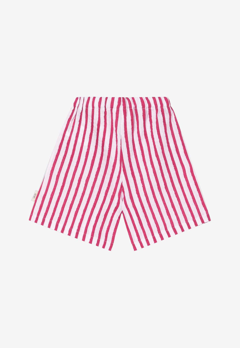 Douuod Kids Boys Striped Linen Shorts Red DW6Q39-AI0158/Q_DOUD-100RO
