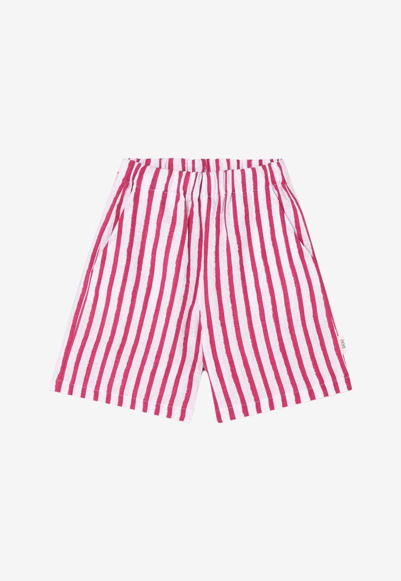 Douuod Kids Boys Striped Linen Shorts Red DW6Q39-AI0158/Q_DOUD-100RO