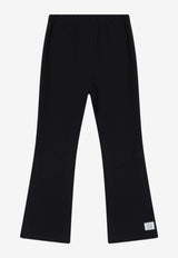 Douuod Kids Girls Logo Flared Pants Black DX6A11-BJ0371/R_DOUD-930
