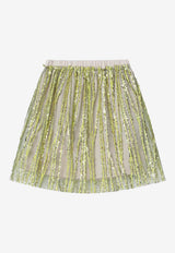 Douuod Kids Girls Embroidered Tulle Skirt Multicolor DX7B31T0098/R_DOUD-246OR