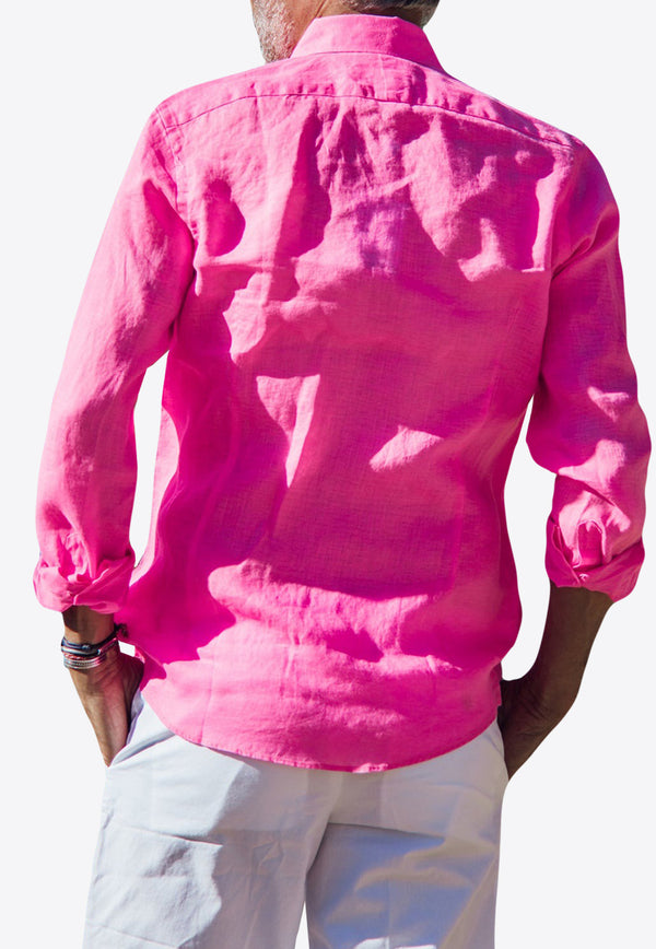 Les Canebiers Divin Button-Up Shirt in Linen Pink