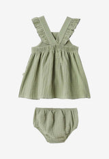 Teddy & Minou Baby Girls Ruffled Dress Green E25AB033C0070CO/Q_TEDDY-537