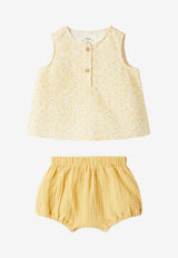 Teddy & Minou Baby Girls Floral Print Top and Shorts Set - Set of 2 Yellow E25CP045C4135CO/Q_TEDDY-241