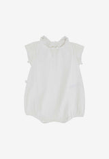 Teddy & Minou Baby Girls Ruffled Onesie White E25TU007C0070CO/Q_TEDDY-100