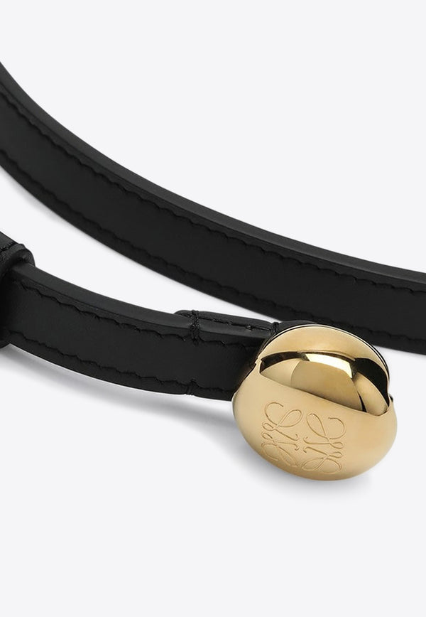 Loewe Pebble Calfskin Thin Belt Black E619Z16X17LE/R_LOEW-1206