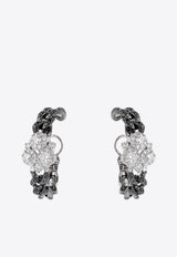 Yeprem Black Strada Diamond Hoop Earrings in 18-karat White Gold EA2184