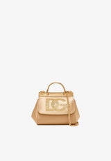 Dolce & Gabbana Kids Girls Mini Sicily Top Handle Bag in Metallic Leather Gold EB0003 AR961 80997