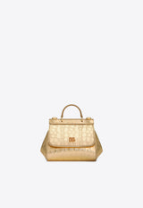 Dolce & Gabbana Kids Girls Sicily Bag in Croc-Print Leather EB0003 AU138 8H944 Gold