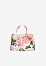 Dolce & Gabbana Kids Girls Hydrangeas Print Canvas Tote Bag Multicolor EB0116 AS732 HA5XG