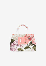 Dolce & Gabbana Kids Girls Hydrangeas Print Canvas Tote Bag Multicolor EB0116 AS732 HA5XG