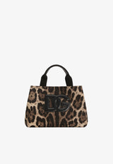 Dolce & Gabbana Kids Girls Leopard Print DG Logo Tote Bag Brown EB0116 AX344 HY13M
