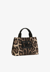 Dolce & Gabbana Kids Girls Leopard Print DG Logo Tote Bag Brown EB0116 AX344 HY13M