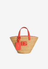 Dolce & Gabbana Kids Girls Straw Coffa Tote Bag Beige EB0249 AY319 IE5DQ