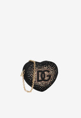 Dolce & Gabbana Kids Girls DG Girlie Heart Crossbody Bag Black EB0260 AB002 80999