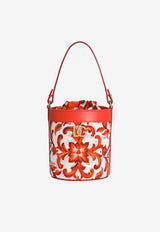 Dolce & Gabbana Kids Girls Majolica Print Canvas Bucket Bag Multicolor EB0266 AY552 IR5DQ