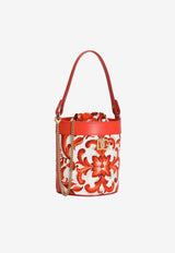 Dolce & Gabbana Kids Girls Majolica Print Canvas Bucket Bag Multicolor EB0266 AY552 IR5DQ
