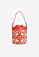 Dolce & Gabbana Kids Girls Majolica Print Canvas Bucket Bag Multicolor EB0266 AY552 IR5DQ