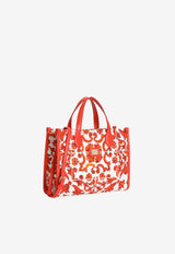 Dolce & Gabbana Kids Girls Majolica Print Canvas Tote Bag Multicolor EB0273 A7131 IR5DQ