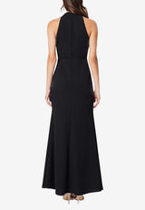 Elliatt Jade High-Neck Draped Maxi Dress Black EB1062439BLACK