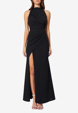 Elliatt Jade High-Neck Draped Maxi Dress Black EB1062439BLACK