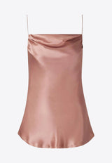 Balmain Draped Satin Top Pink EF0AD400SE95_PINK