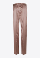 Balmain Tailored Satin Pants Pink EF0PO160VI19_PINK